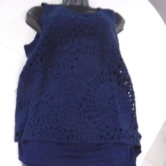 BNWT Maurices Navy Crochet tank top size XXL - Picture 1 of 7